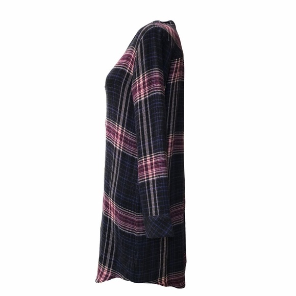 CLOTH & STONE - WOMENS PRETTY PLUM AND PLAID PULLOVER TUNIC SIZE MEDIUM - Picture 8 of 15
